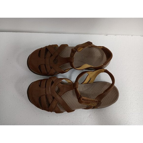 Baretraps Womens Florrie Sandals Size 7.5M Brown Leather Comfort Flat Closed Toe - Picture 2 of 11